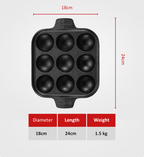 Black 12-cavity mold with dimensions and weight displayed on a white background