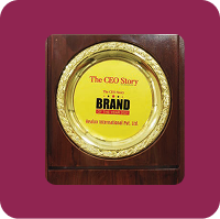 Decorative plaque with a yellow center and wooden border on a purple background