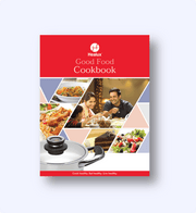 Healux Good Food Cookbook with images of food and people on a white background
