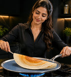 Healux 31 cm Triply SteelGrid Ceramic Dosa Tawa