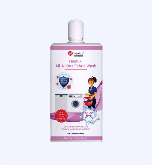 Healux All-N-One Fabric Wash bottle on a white background