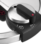 Close-up of a control knob on a kitchen appliance with labels for different functions.