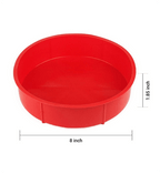 Red plastic basin with dimensions on a white background