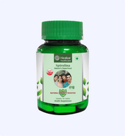 Bottle of Healux Healthcare Spirulina supplement on a white background