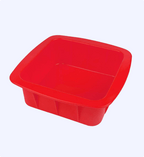 Red plastic container on a white background