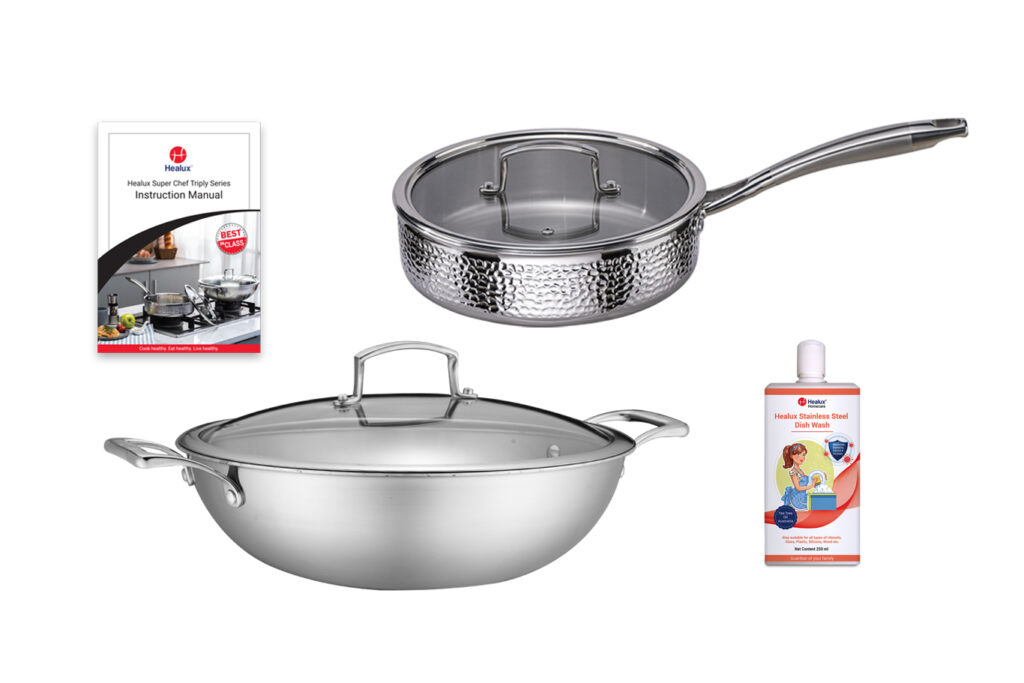 Stainless Steel Tri ply Cookware Set Healux Super Chef Tivoli Set 4 Units