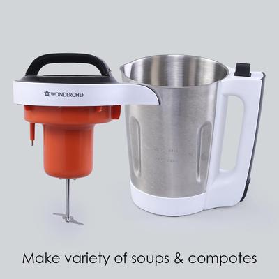 Automatic Soup Maker, 1.6L, 800W, White and Steel - Wonderchef