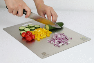 Healux Stainless Steel 304 Chopping Board – Regular | 36cm x 25cm| 10 Years Warranty | Non Slip | Rust Proof | for Cutting Vegetables, Fruits, Meat, Fish